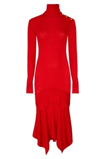 Красное вязаное платье с застежкой Stella Mc Cartney