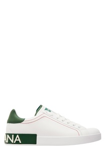 Белые кроссовки с контрастной отделкой Dolce & Gabbana