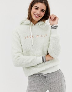 Худи из флиса с вышитым логотипом Jack Wills - Белый