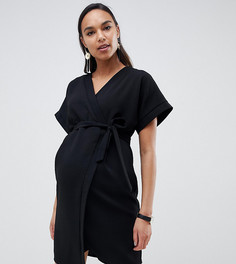 Платье мини с запахом ASOS DESIGN Maternity - Черный