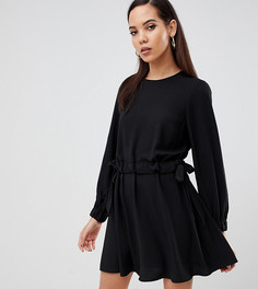 Платье мини с присборенной талией ASOS DESIGN Tall - Черный
