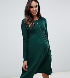 Темно-зеленое свободное платье New Look Maternity nursing - Зеленый