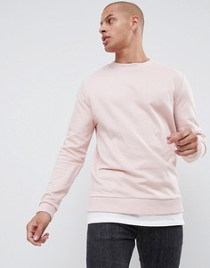 Розовый свитшот со вставкой по краю ASOS DESIGN - Розовый
