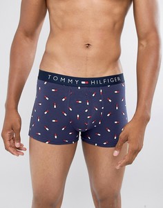Темно-синие хлопковые боксеры-брифы с небольшим флагом Tommy Hilfiger - Темно-синий