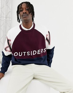Oversize-свитшот в стиле колор блок с надписью ASOS DESIGN - Белый