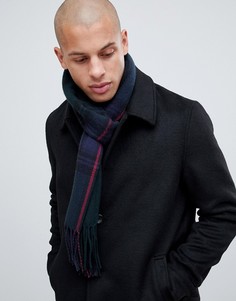 Черный шарф с принтом тартан ASOS DESIGN - Черный