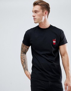 Черная футболка с вышивкой New Look - Черный