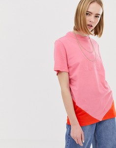 Розовая футболка с оранжевыми вставками adidas Originals CLRDO - Розовый