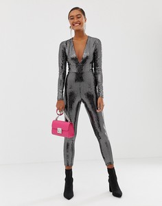 Комбинезон с пайетками Miss Selfridge - Серебряный