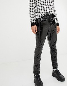 Черные суженные книзу джинсы из винила ASOS DESIGN - Черный