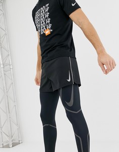 Черные шорты длиной 4 дюйма Nike Running Fast 893041-010 - Черный