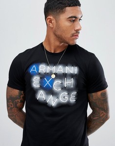Черная футболка с логотипом Armani Exchange - Черный