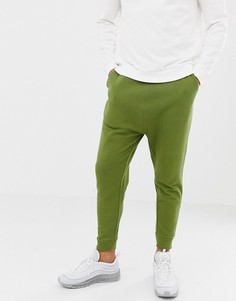 Джоггеры цвета хаки с заниженным шаговым швом ASOS DESIGN - Зеленый