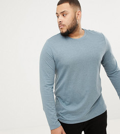 Голубой лонгслив с круглым вырезом ASOS DESIGN Plus - Синий