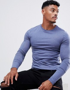 Синий облегающий лонгслив с круглым вырезом ASOS DESIGN - Синий