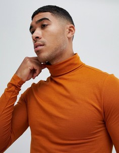 Обтягивающая коричневая водолазка ASOS DESIGN - Коричневый