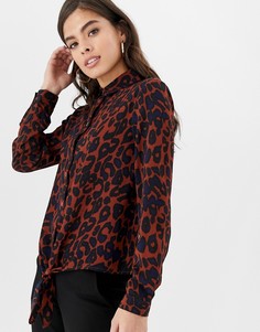 Рубашка с леопардовым принтом и завязкой Brave Soul Emma - Красный