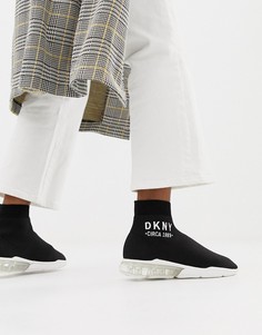 Кроссовки с прозрачной вставкой на подошве DKNY - Черный