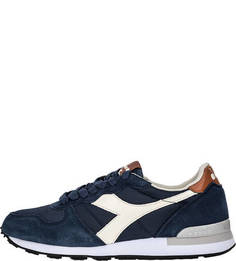 Текстильные синие кроссовки с текстильными вставками Diadora