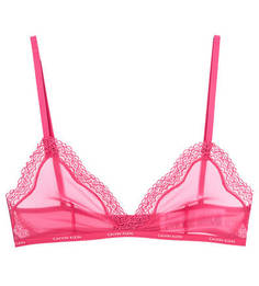 Бюстгальтер цвета фуксии с кружевной отделкой Calvin Klein