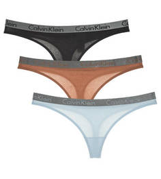 Комплект из трех хлопковых трусов-стрингов Calvin Klein