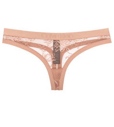 Кружевные трусы-стринги кораллового цвета Calvin Klein