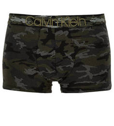 Хлопковые трусы-боксеры с камуфляжным принтом Calvin Klein