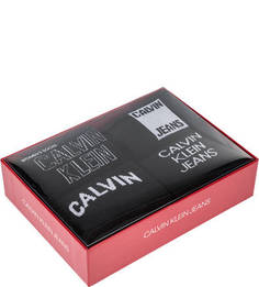Комплект из четырех пар хлопковых черных носков Calvin Klein Jeans