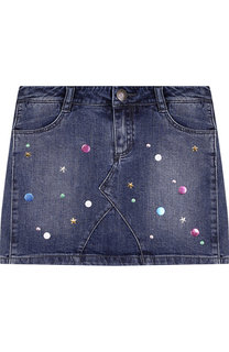 Джинсовая мини-юбка с металлизированной отделкой Marc Jacobs