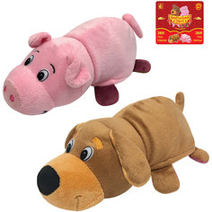 Мягкая игрушка-вывернушка 1toy Собака-Свинья, 20 см