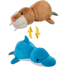 Мягкая игрушка-вывернушка 1toy Дельфин-Морж, 40 см