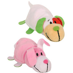 Мягкая игрушка-вывернушка 1toy "Ням-Ням" Щеночек с ароматом мятной жвачки-Зайчонок с ароматом фруктовой жвачки,