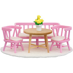 Мебель для домика Lundby "Смоланд" Обеденный уголок, розовый