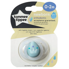 Пустышка силиконовая Tommee Tippee "Newborn" 0-2 мес, голубая