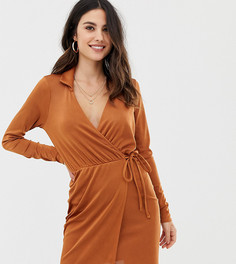 Платье мини с запахом ASOS DESIGN - Коричневый