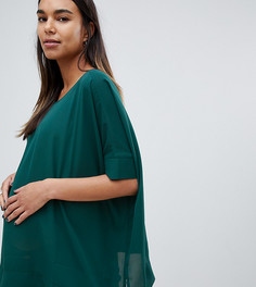 Оversize-футболка с V-образным вырезом на спине ASOS DESIGN Maternity - Зеленый