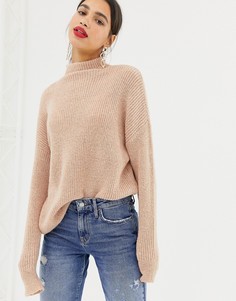 Oversize-джемпер с воротником-труба Vero Moda Aware - Бежевый