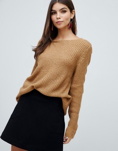 Трикотажный топ с длинными рукавами Vila - Бежевый