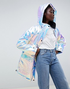 Парка с голографическим рисунком ASOS DESIGN - Серебряный