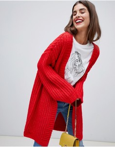 Длинный кардиган крупной вязки Vero Moda - Красный