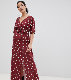 Платье макси с цветочным принтом и запахом ASOS DESIGN - Мульти