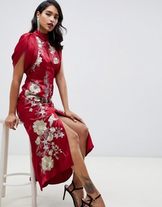 Платье макси с вышивкой ASOS EDITION - Зеленый