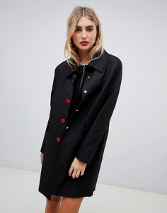 Пальто с пуговицами в форме сердца Love Moschino - Черный