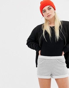 Мягкие трикотажные шорты с отворотом на поясе ASOS DESIGN - Серый