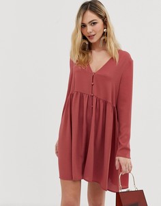 Свободное платье мини на пуговицах ASOS DESIGN - Розовый