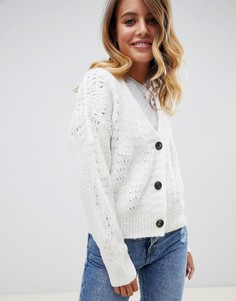 Кардиган с ажурной отделкой ASOS DESIGN - Кремовый