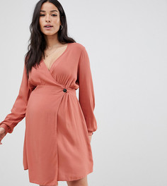 Повседневное платье мини с запахом ASOS DESIGN Maternity - Розовый