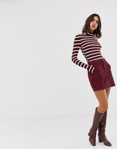 Вельветовая мини-юбка Stradivarius - Красный