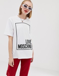 Свободная футболка Love Moschino - Белый