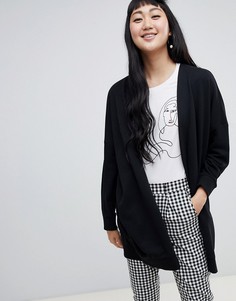 Черный длинный трикотажный кардиган Monki - Черный